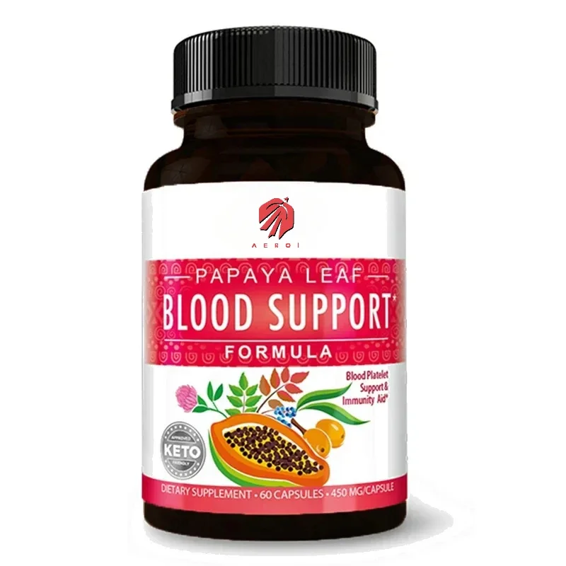 

Papaya Leaf 60 Blood Support Capsules, Blood Plate, Bone Marrow, Immune Support, Herbal Remedial