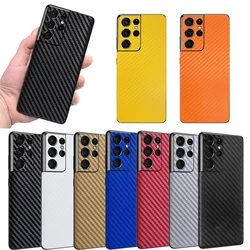 3D Carbon Fiber Phone Back Sticker For SAMSUNG Galaxy S24 Ultra S23+ S22 Note 20 Ultra S21 Plus S20 FE Note 10+ S10 S9 Plus Film