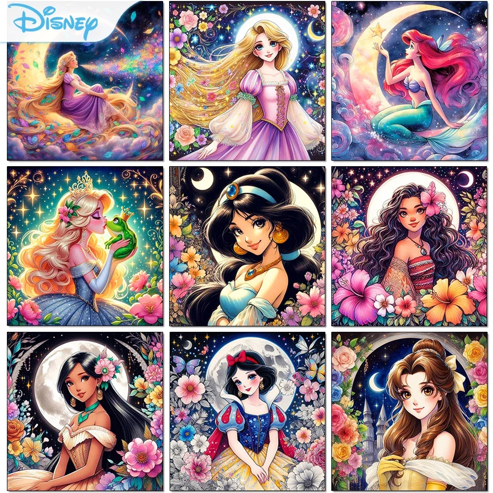 Disney Cartoon Full Kits Diamond Embroidery Princess Beauty And The Beast Diamond Painting Jasmine Mosaic Rapunzel Home Decor