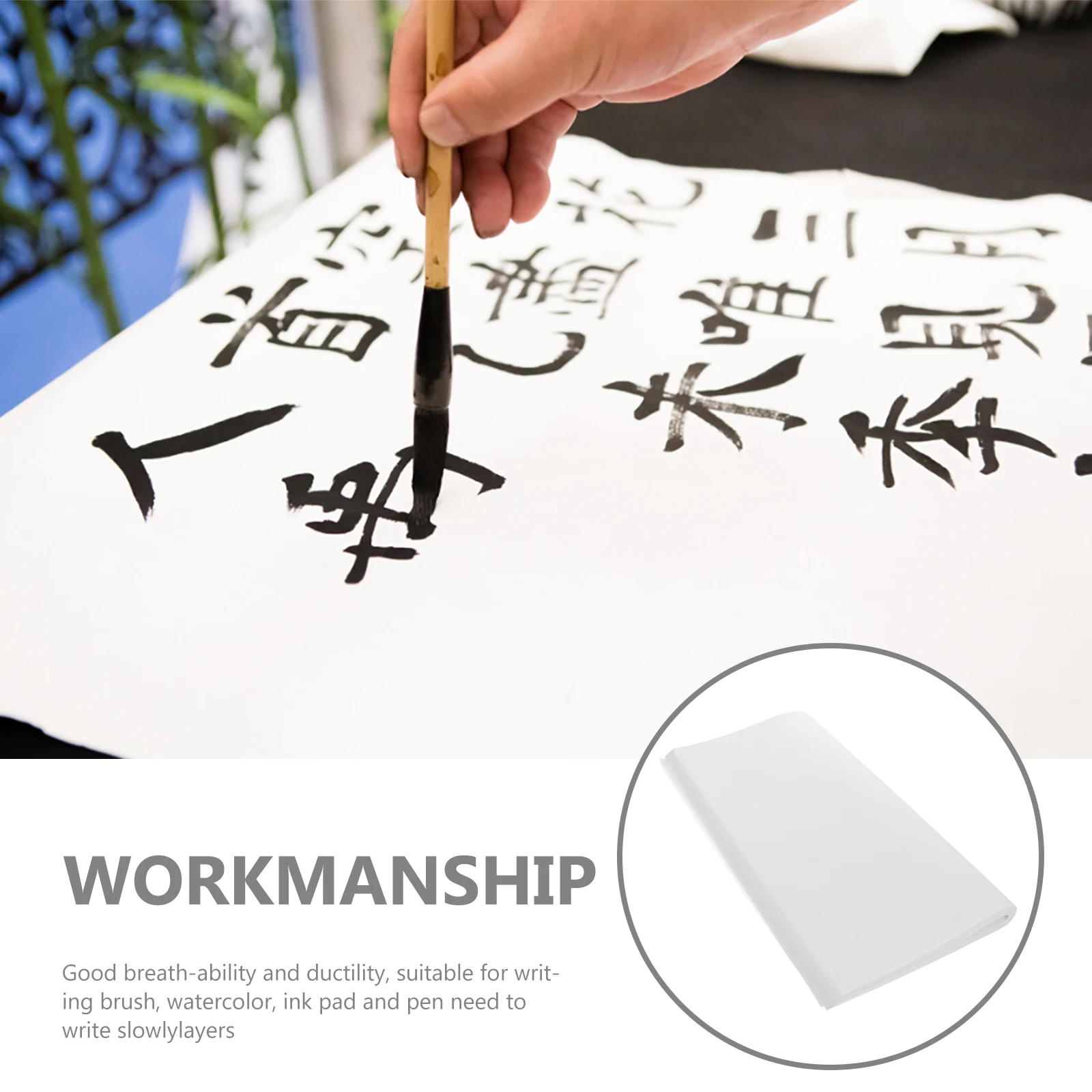 

100Pcs Chinese Calligraphy Xuan Paper Rice Paper For Painting Writing Brush Paper Supplies Drawing Paper Sketch Book