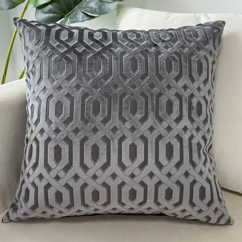 

Decorative Luxury Jacquard Velvet Geo Cushion Cover Thick Soft Sofa Throw Pillowcase Seat Cushion Cover Home from Factory