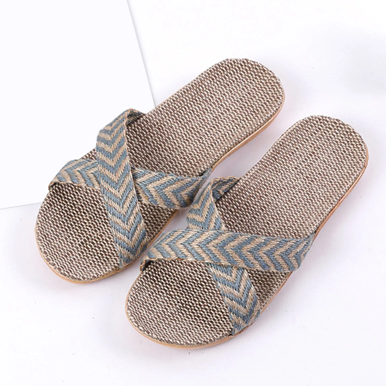 Slippers Fashion Ladies Oblique Stripe Women Breathable Bohemia Beach Slip On Shoes 2023 Fashion Casual Flats Women Slippers