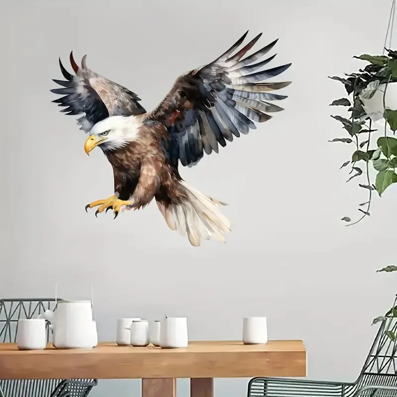 ملصقات حائط على شكل نسر طائر، حمام ساطع لتزيين المنزل، شارات سيارة من الفينيل، ورق حائط فني، ملصق