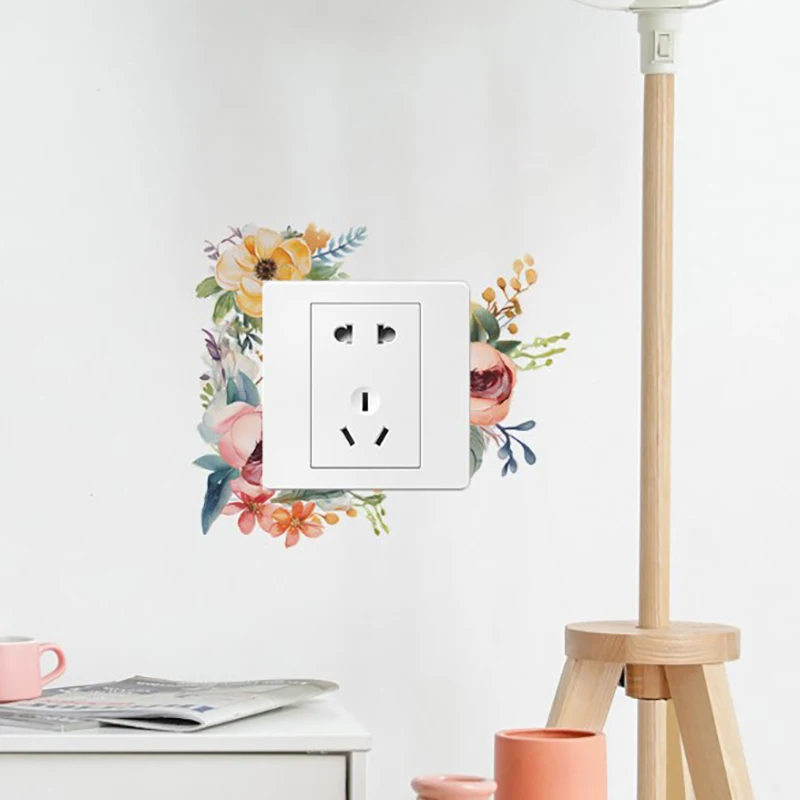 Modern Style Romantic Flower Cute Room Decor Switch Stickers For Bedroom Decoraction Room Decorations For Girls Home Funny Decor