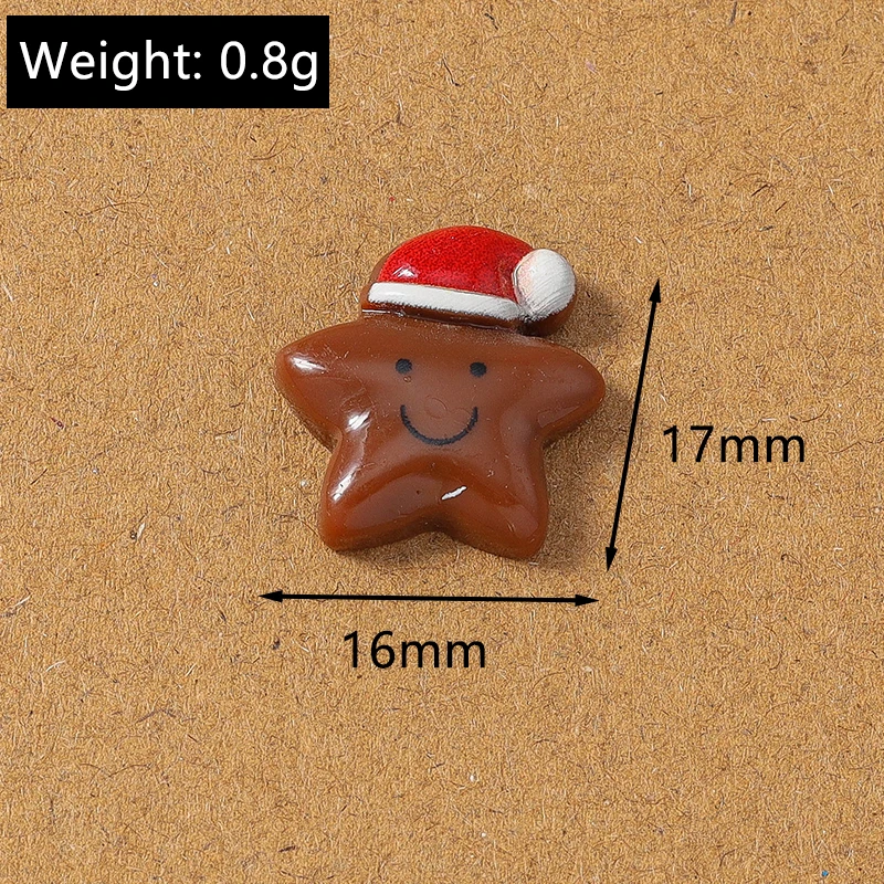 10 Stück Niedliche Weihnachts-Schneeflocken, Weihnachtsmann, Elch aus Kunstharz, Flache Cabochons für Scrapbooking, DIY Kinderschmuck, Haarspangen-Zubehör – Detail 3