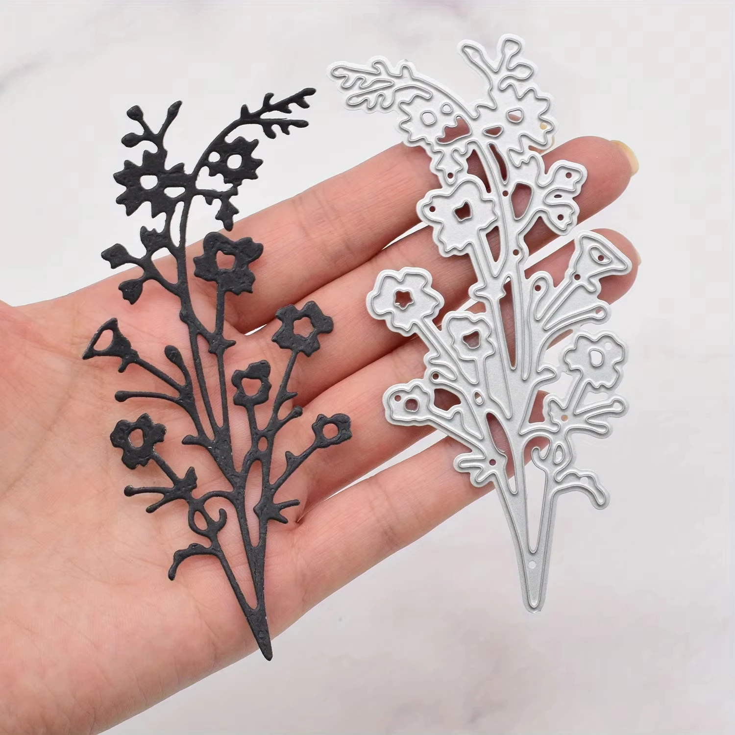 Matrices de découpe en métal pour scrapbooking DIY, motif branche florale creuse longue, pour la création de cartes et l'embossage, matrices de découpe artisanales