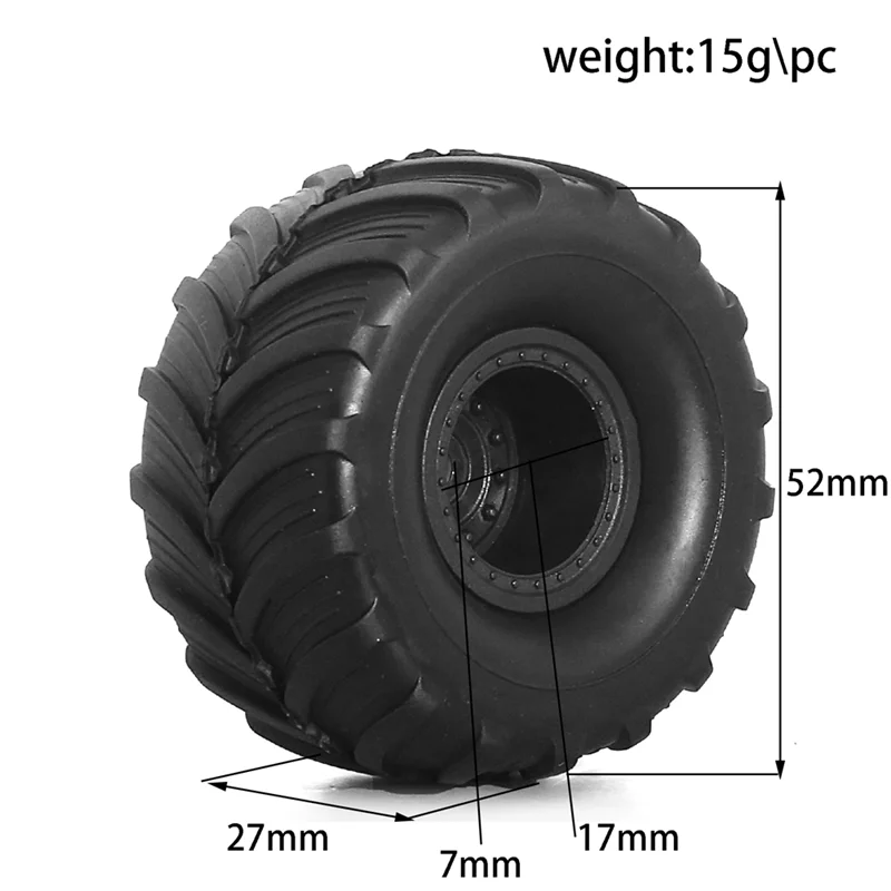 Excellent-For 1/18/24 Simulation Climbing Tire T4-M Truck SCX24 Universal Wheel Tire FMS FCX24 Carisma Kaisima AX24