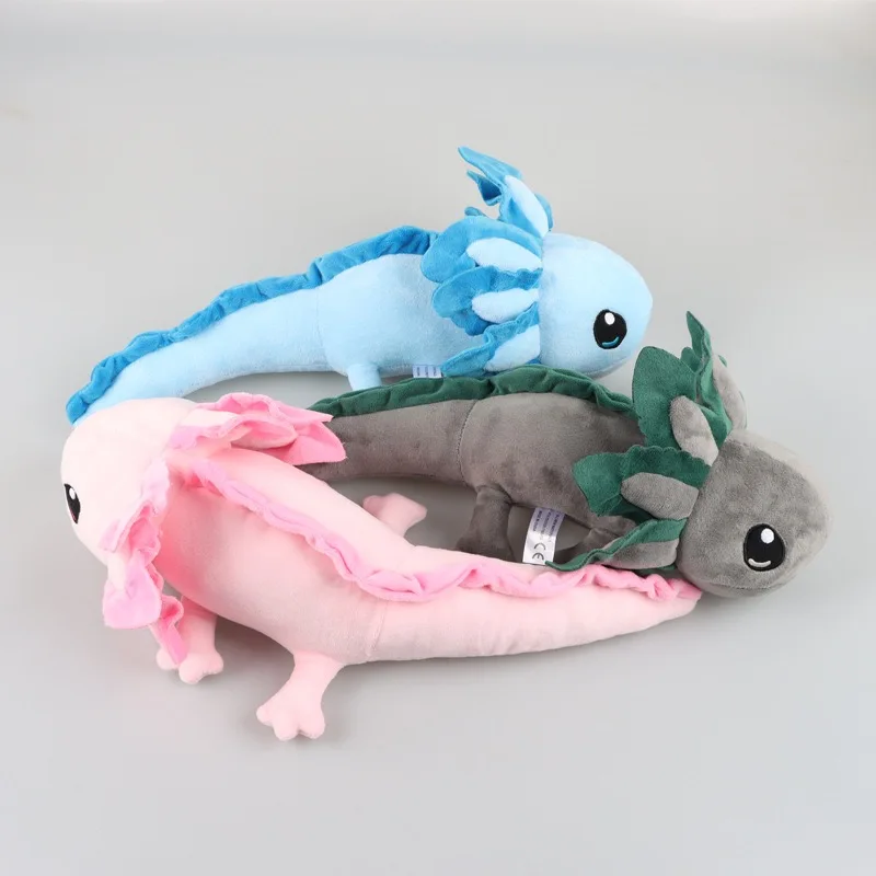 45cm kolorowy Axolotl pluszowa zabawka Kawaii salamandra wypchane lalki poduszka w kształcie zwierzątka dzieci boże narodzenie prezent urodzinowy