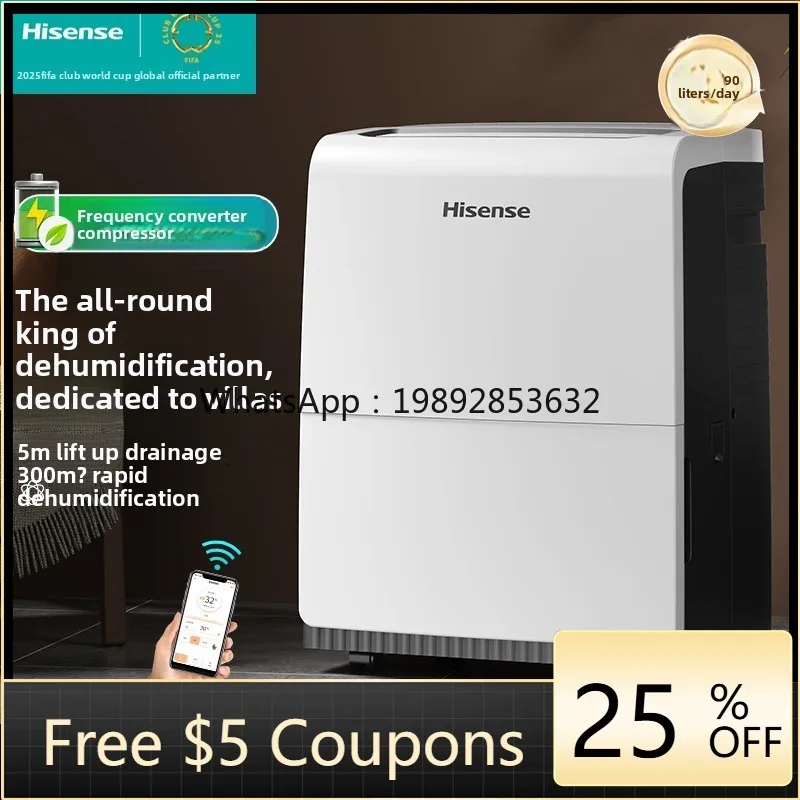 

ZZ Dehumidifier for Home Basement Villa Winery 90L High Power Warehouse Industrial Dehumidifier