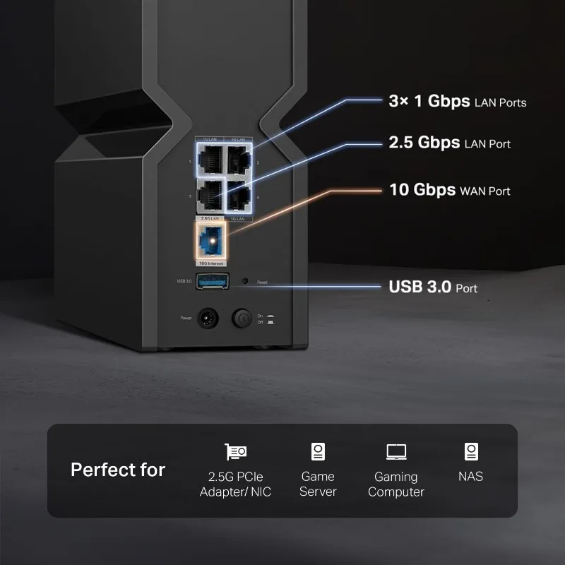 

Tri-Band BE15000 WiFi 7 Router Archer BE700 8-Stream 15Gbps 1×10G+1×2.5G+2×1G Ports, USB 3.0 6 Internal Antennas |