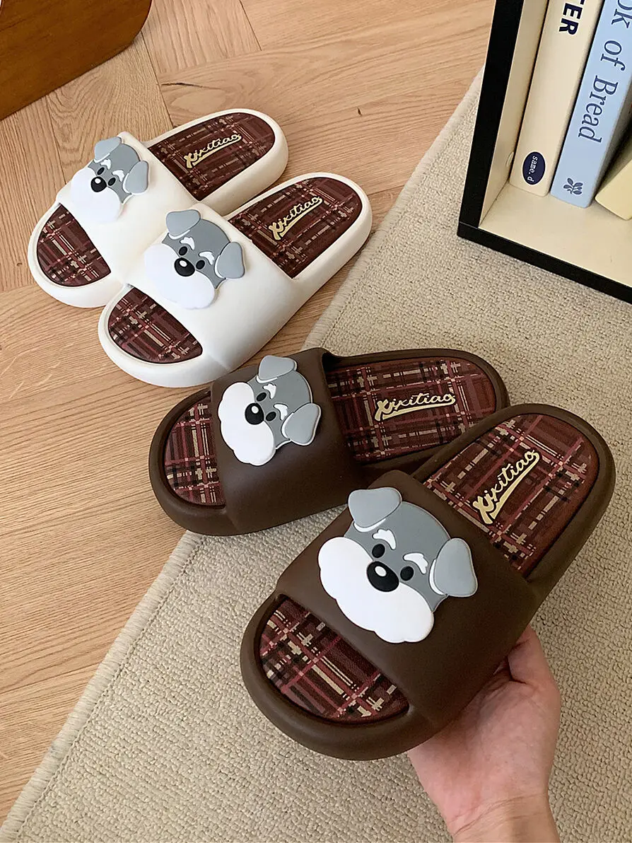 

Large Size 46 47 Casual SlipperCute Little Dog Slippers For Men And Women Summer Wear Non Slip Soft Soled Sandals For Outdoor