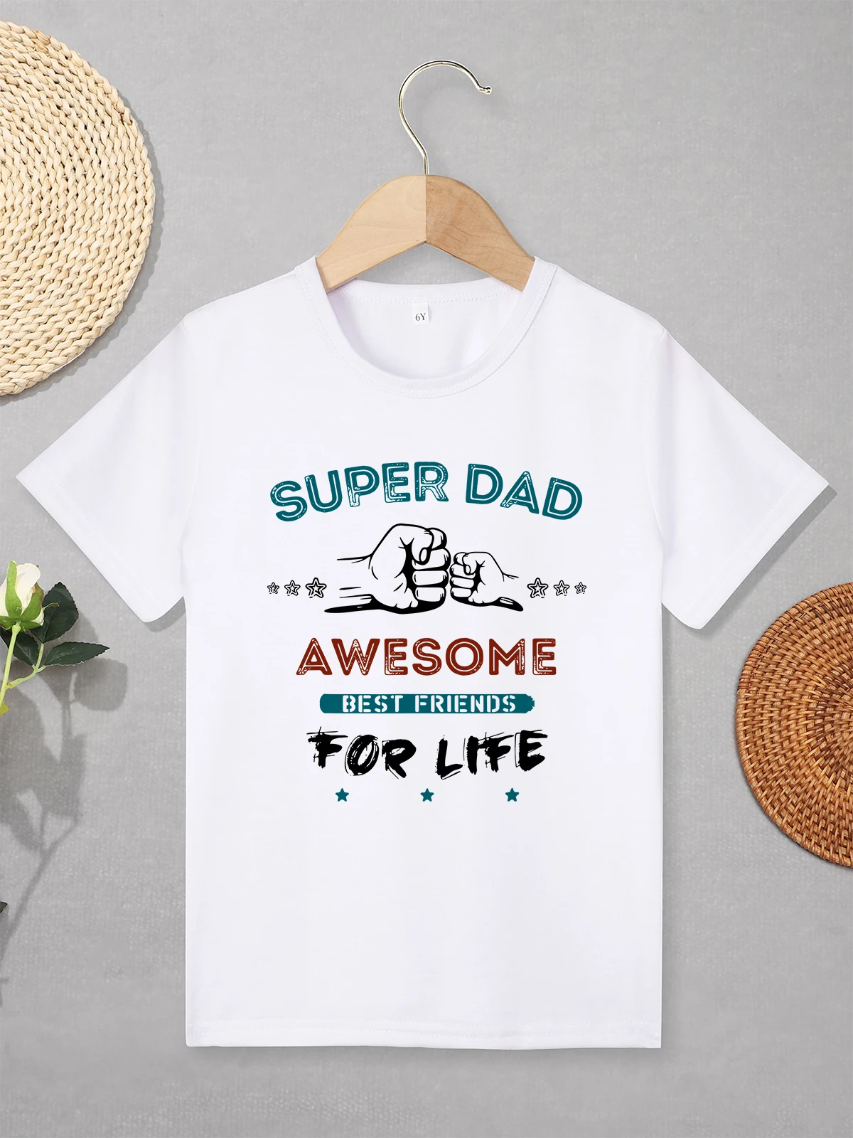 

“Super Dad Awesome Best Friends for Life” Kids T Shirt for Boys Fashion Trend New 2 to 7 Years Children Clothes Urban T-shirts