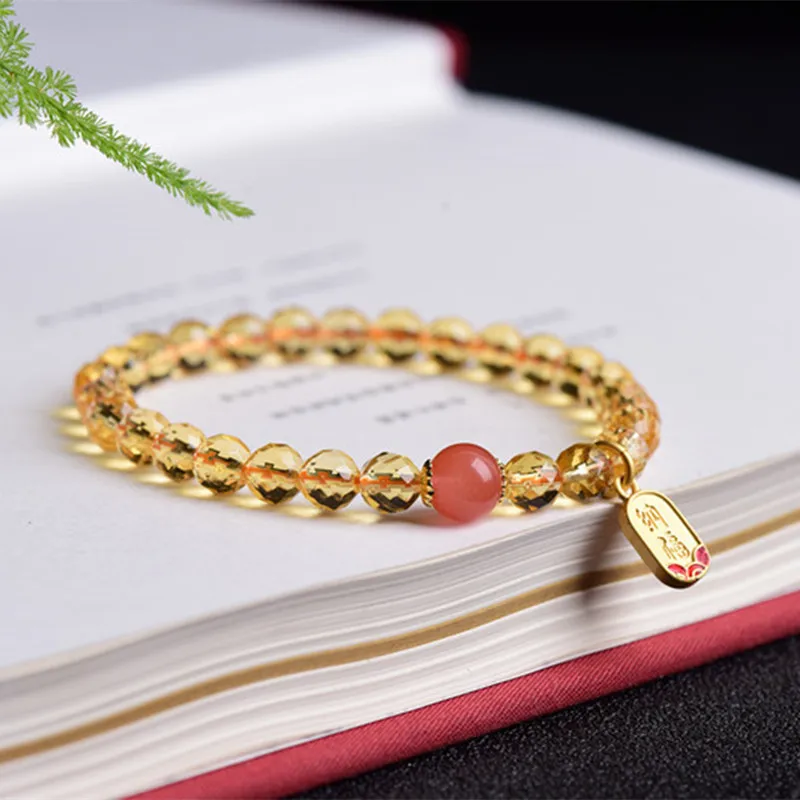 

Natural Single Circle Faceted Bracelet with Zhaocai Nafu Accessories, Fashionable and Simple Men's and Women's Hand Jewelry