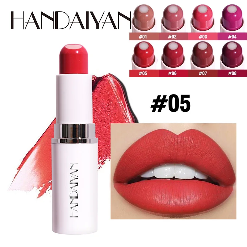 HANDAIYAN Two In One Matte Lipstick Hydrating Moisturizing Sandwich Velvet Lipstick 8 Colors For Women