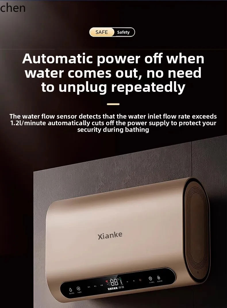 LXC เครื่องทําน้ําอุ่นไฟฟ้าในครัวเรือนน้ําอาบน้ําเก็บ ultra-thin ถังแบน 3000W ความร้อนอย่างรวดเร็วห้องน้ํา 60L