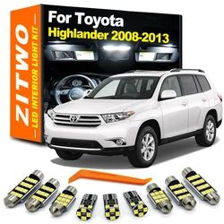 ZITWO 15Pcs Car Indoor Lamp For Toyota Highlander Kluger MK2 2 II 2008 2009 2010 2011 2012 2013 LED Interior Dome Map Light Kit