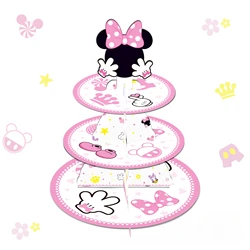 Desenhos animados Mickey Mouse Cake Rack, bandeja decorativa DIY de sobremesa Mickey e Minnie, presente de festa de aniversário infantil