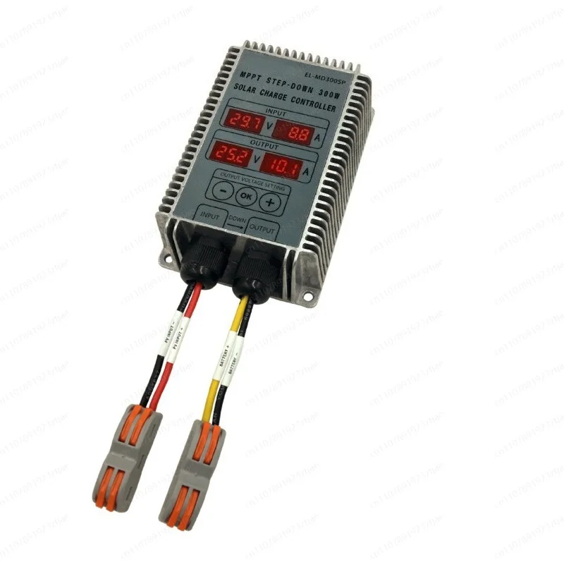 MPPT Buck Solar Charge Controller 10-30V Adjustable, LCD Display Regulator for LiFePO4 & Lead Acid Battery