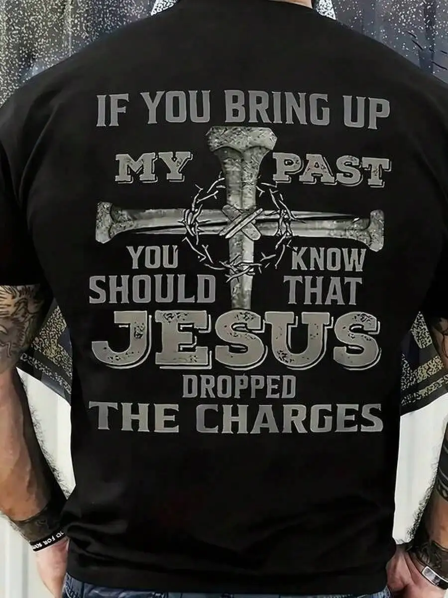 T Shirt Print ,Graphic-Cotton Tees Size Plus, Cartoon Round Neck Short Sleeve,Men's JESUS Graphic