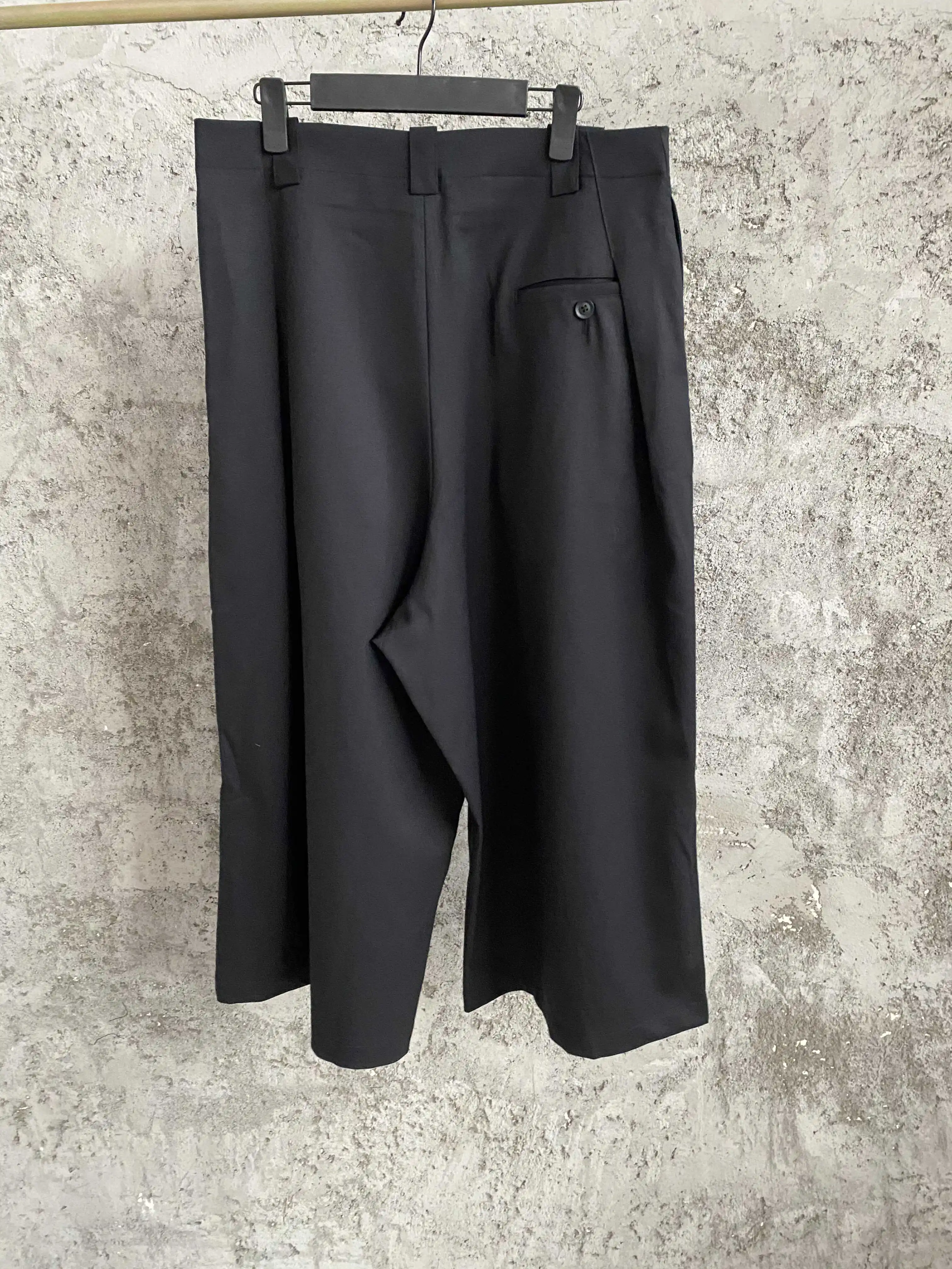 TOP-YAMOTO سراويل كاجوال فضفاضة وضيقة مطبوعة بأحرف أصلية مصنوعة من رايون مع طية صدر قابلة للتمدد #4