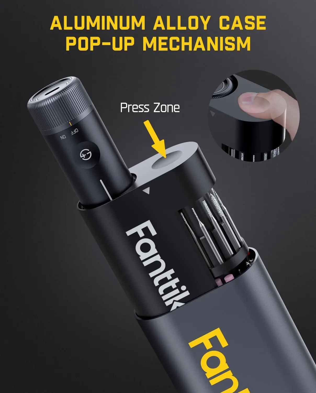 ชุดเครื่องมือโรตารี่ไร้สาย Fanttik F2 PRO มอเตอร์แม่เหล็กแรงสูง, แกน Revostor, ปรับความเร็วได้ 5 ระดับ, 25000 รอบต่อนาที, อุปกรณ์เสริม 55 ชิ้น