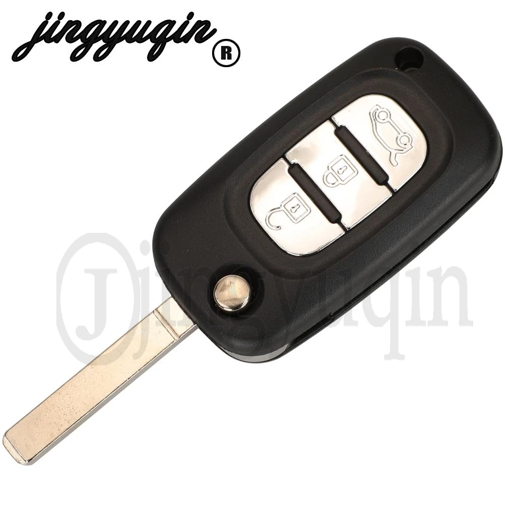 jingyuqin Oryginalny dla Renault Clio III Clio3 Megane Kangoo Flip Smart Remote Car Key FSK 434Mhz PCF7961A Chip 2/3 Button Fob