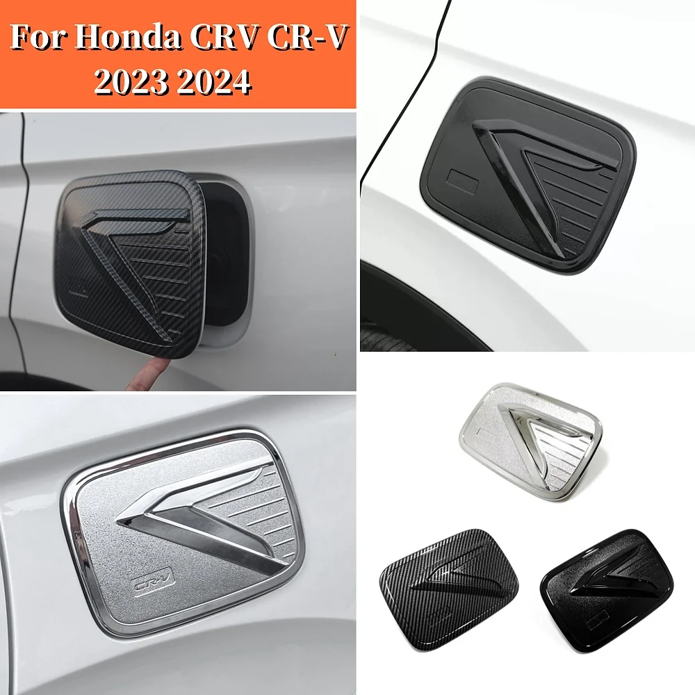 

For Honda CRV CR-V 2023 2024 ABS Plastic Chrome Fuel tank cap protection sticker sbody Appearance Decoration Car Accessories