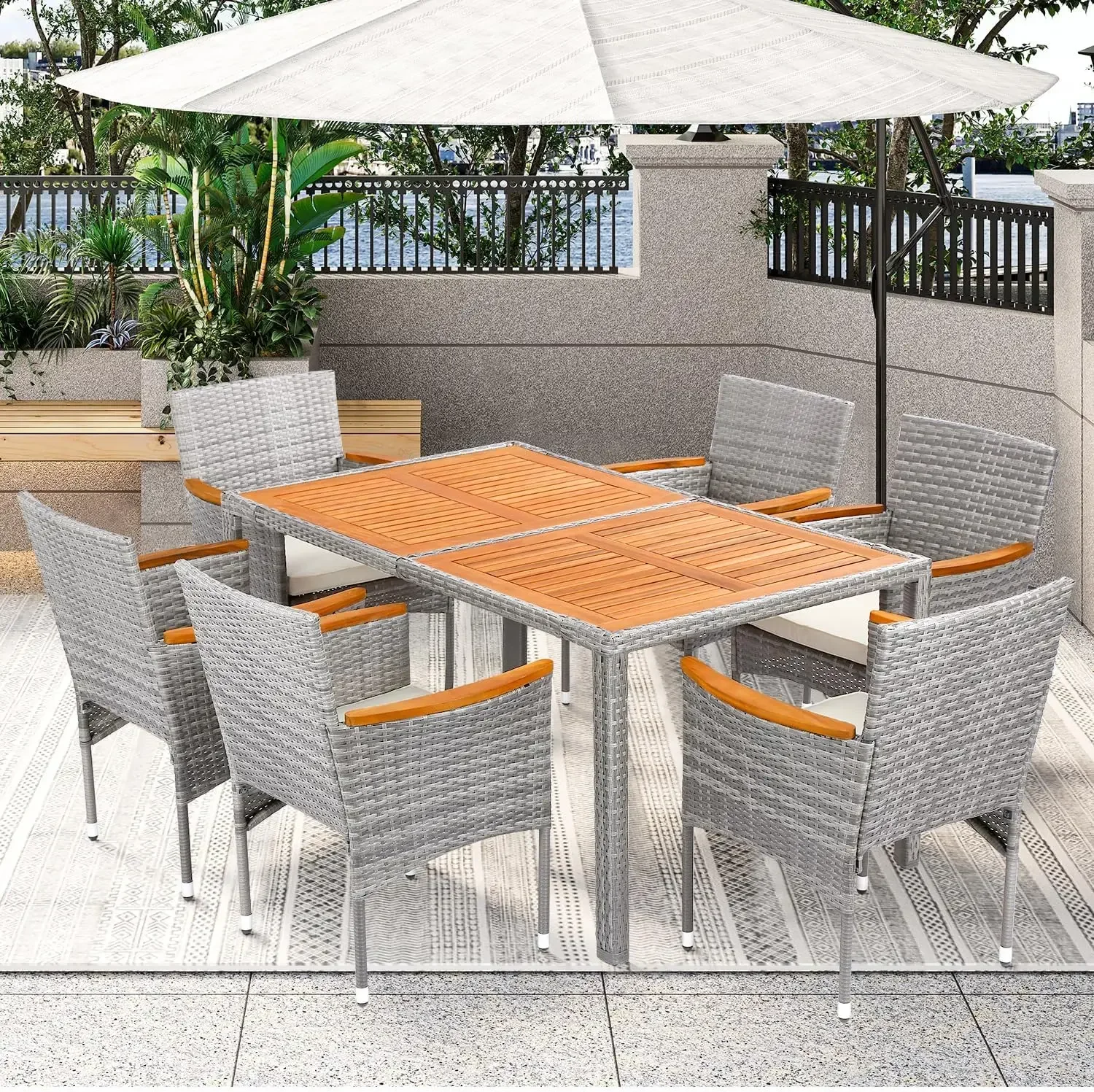 

# Hot Outdoor Table And Chairs Outdoor Patio Furniture Set Outdoor Dining Set, Rattan Patio Table And Chairs Set For Backyard