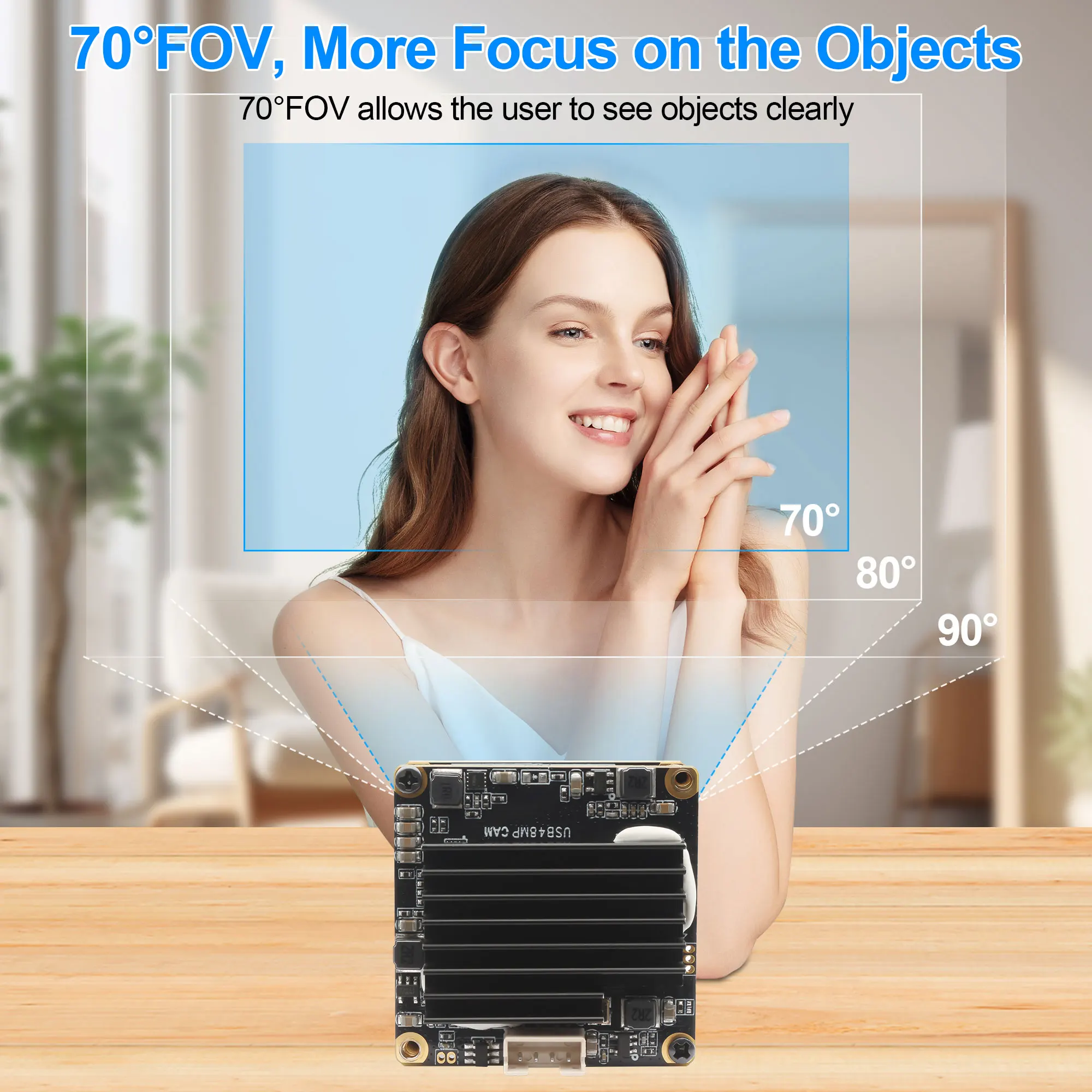 ELP 48MP 8000*6000 Mini cámara USB enfoque automático rápido 4K 30fps gran angular 6 uds LED blanco sin distorsión para protección de seguridad