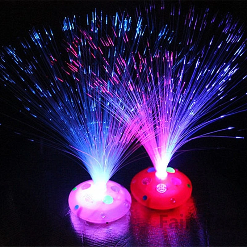 Colored LED Fiber Optic Light Night Lamp Holiday Christmas Wedding Decoration Stars Flower Shine Dark Kids Toys Nighting Lamps