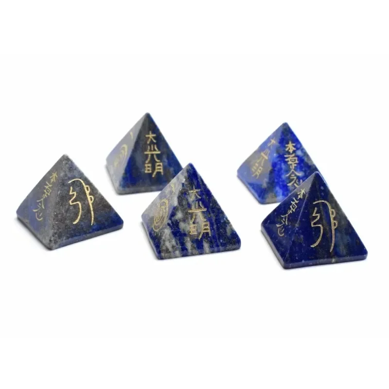 1 Piece Natural Chakra Quartz Amethyst Pyramid Figurine Semi-precious Stone Crystal Balance Usui Reiki Symbols Home Decoration