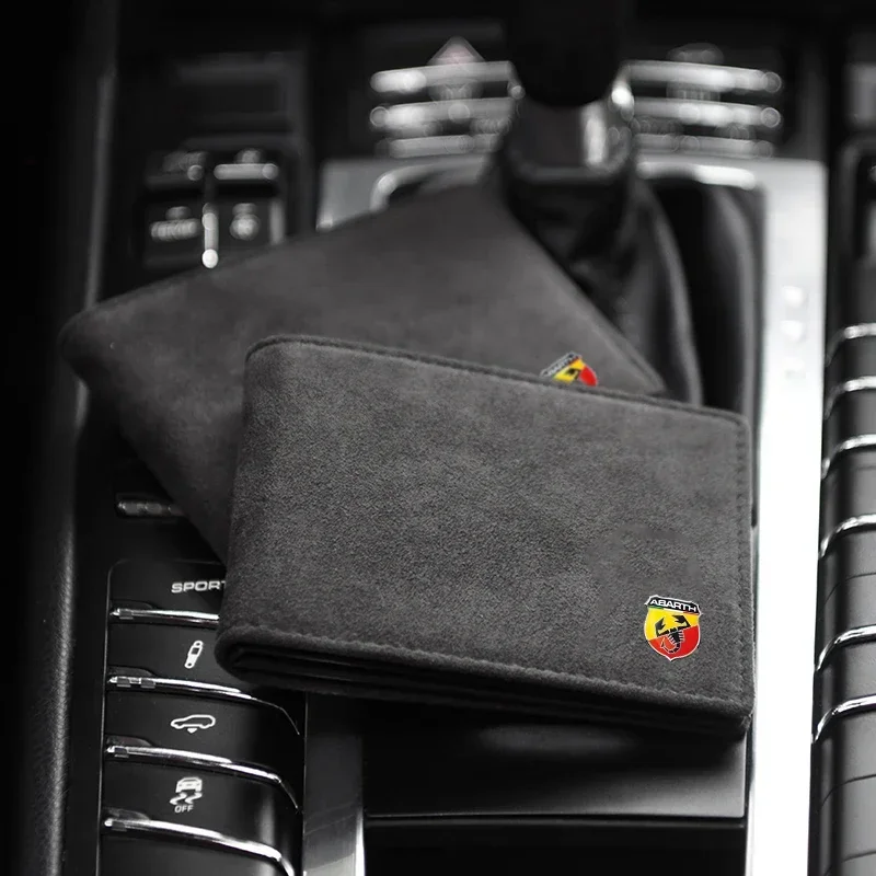 Suede Driver License Holder Ultra Thin Case ID Card Credit Card Holder For Abarth Nissan Skoda Peugeot Citroen LEXUS Infiniti