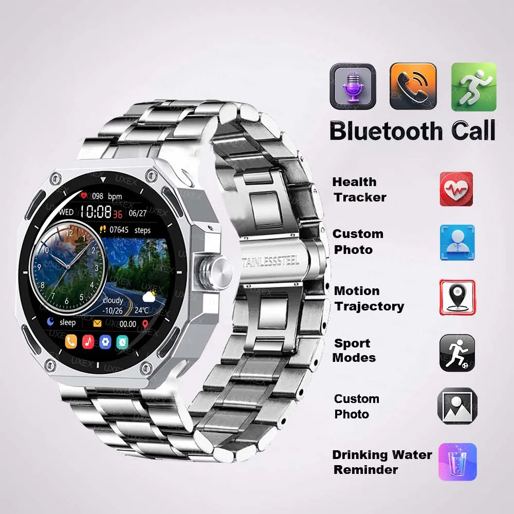 

1.53 HD Exercise Plus Men Smartwatch Display Bluetooth Call Health Tracking Voice Assistant Sports Multifunction Smartwatch New