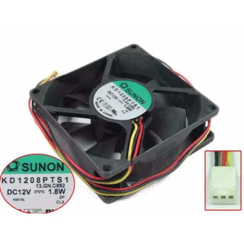 SUNON KD1208PTS1 13.GN.C892 DC 12V 1.8W 80x80x25mm 3-wire Server Cooling Fan