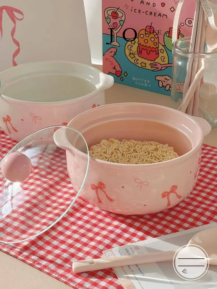 

Cerc Soup Bowls with Knot Design for Instant Noodles And Snail Soup Large Diameter Simple Sle Underglaze Color