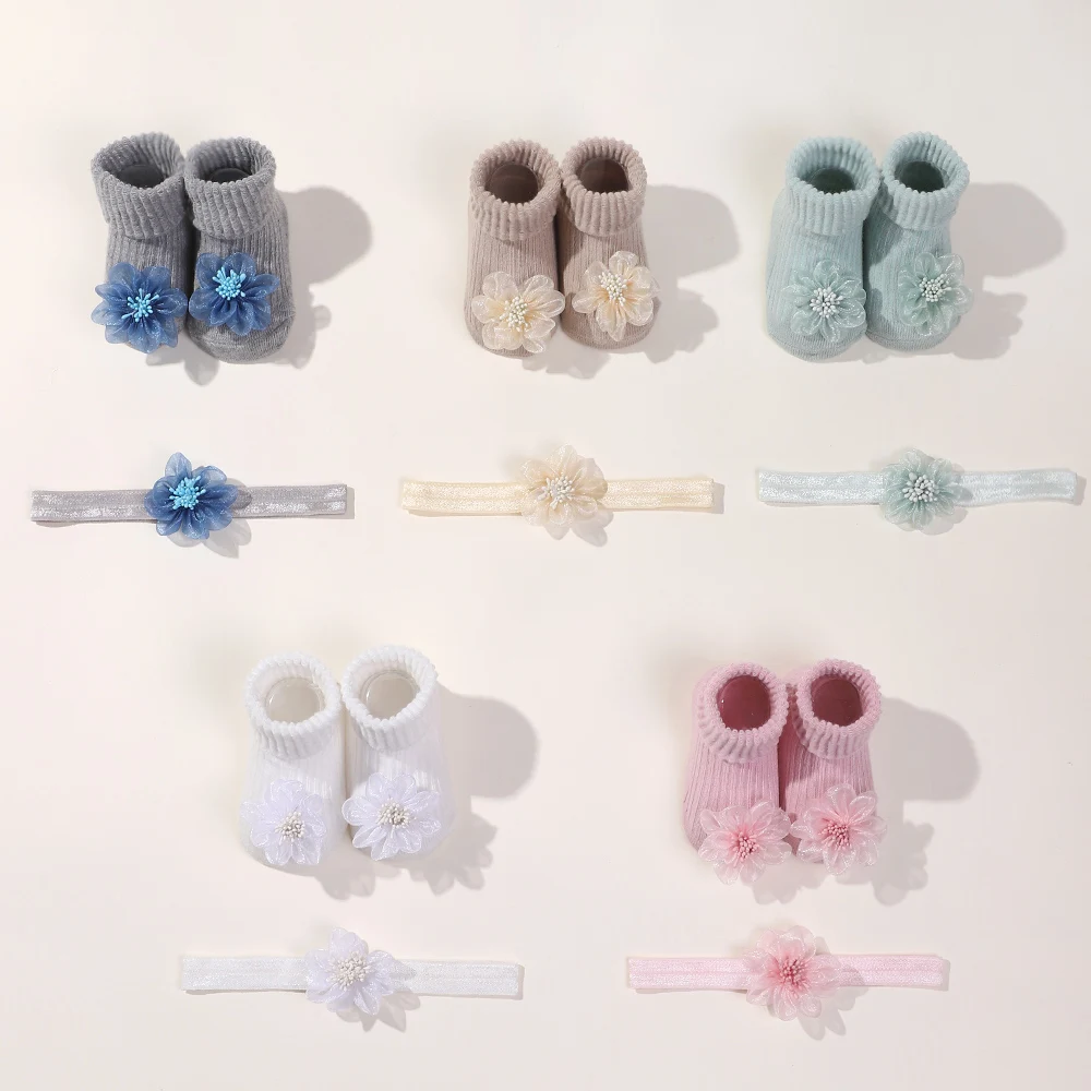 

3Pcs/Pair Baby Knit Socks 0-12M Solid Cochet Walking Socks Ins Flower Solid Color Short Socks for Infant Boys Girls Clothing