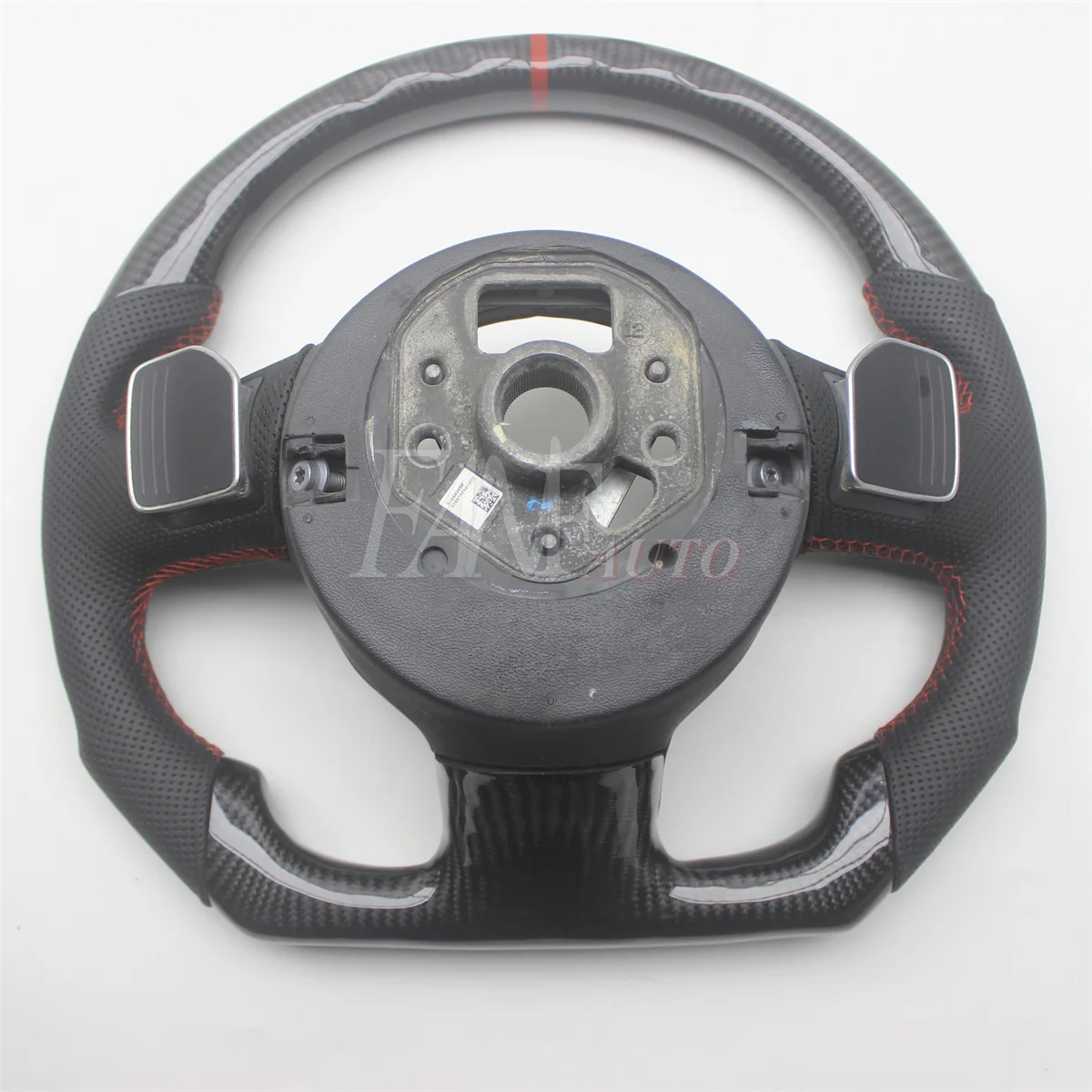 Replacement Real Carbon Fiber Steering Wheel with Leather for AUDI TT MK2 2006–2014 TTS R8