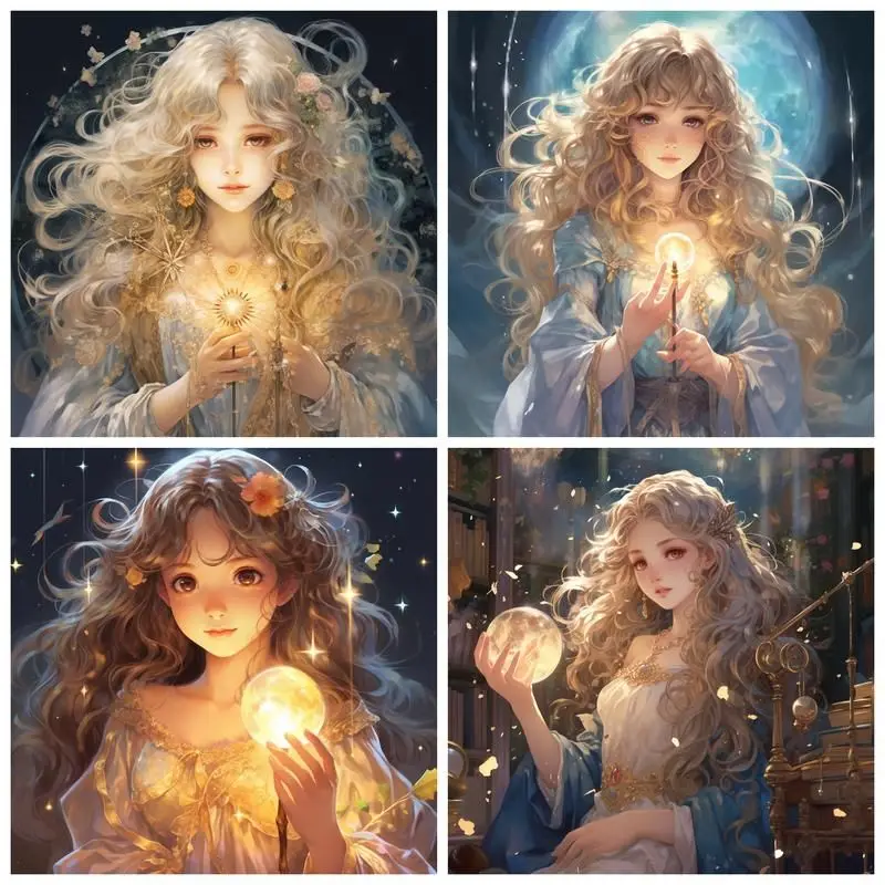 CHENISTORY Full Square Diamond Painting Beautiful Girl 5D Diamond Embroidery Mosaic Figure Kits Art Home Decoration