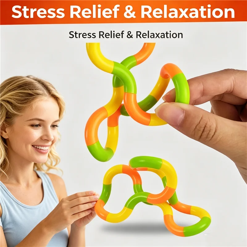 Tangle Fidget Toy Twisting Sensory Toy Hand-Eye Coordination Toy Anxiety Relief Finger Squeeze Squishy Fine Motor Skills Gift