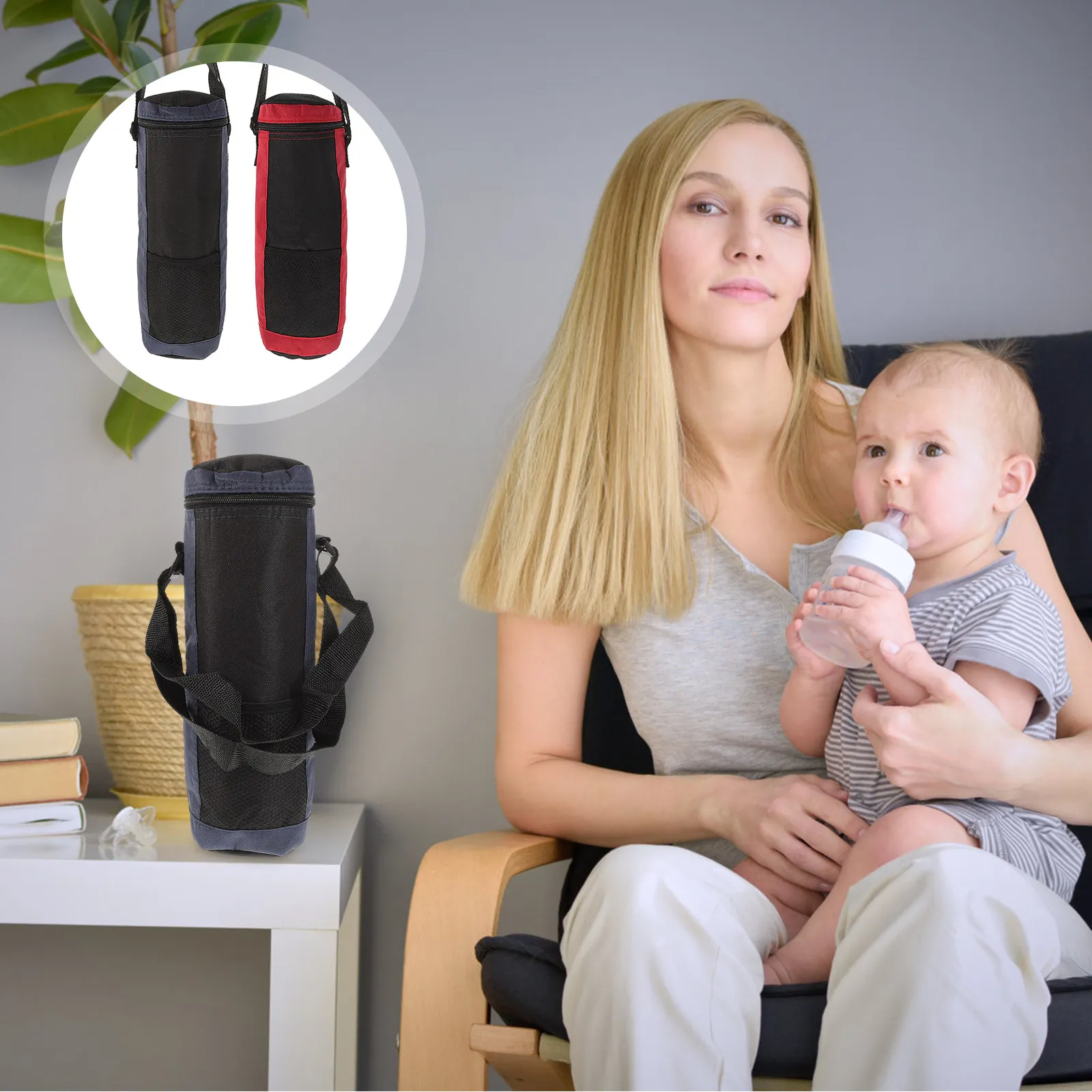 

2Pcs Portable Insulated Bottle Bag for Baby Milk Bottles Thermal Feeding Bottle Carrier Travel Outdoor Warm Water Coffee