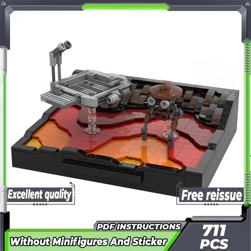 

Звездная модель фильма Moc, строительные кирпичи Final Dual On Lava Planet Technology, модульные блоки, подарки, рождественские игрушки, наборы «сделай сам», сборка