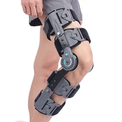 Hinged Knee Brace ROM Post OP Immobilizer Leg Brace Orthopedic Patella Knee Support Orthosis, Adjustable for Left and Right Leg