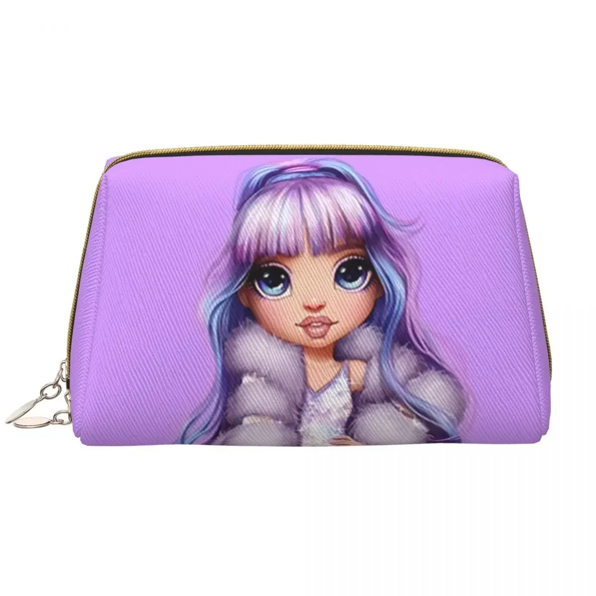 

Custom Rainbow High Violet Travel Cosmetic Bag Women Anime Cartoon Tv Makeup Toiletry Organizer Ladies Beauty Storage Dopp Kit