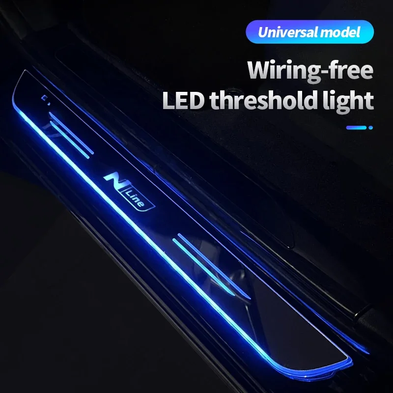 Usb Luminous Car Logo Moving Led Welcome Pedal Car Door Sill Pathway Light For N Nline Tucson Sonata Sorento I30