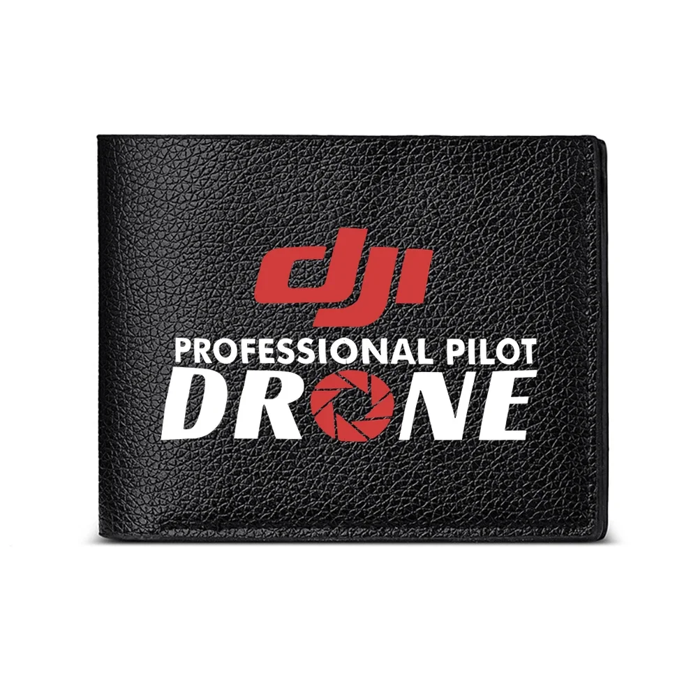 Dji Professional Pilot Drone Wallet With Bold Logo Design For Modern Men Fashionable And Functional Card Holder For Everyday Use