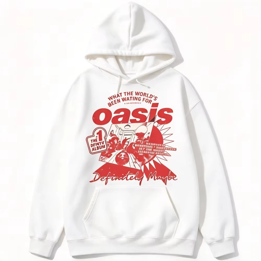 2026New Oasis Definitely Maybe Rock Band Album Poster Graphic Print Retro Streetwear Sweatshirt  Tops Hoodie Crewneck Sweatshirt