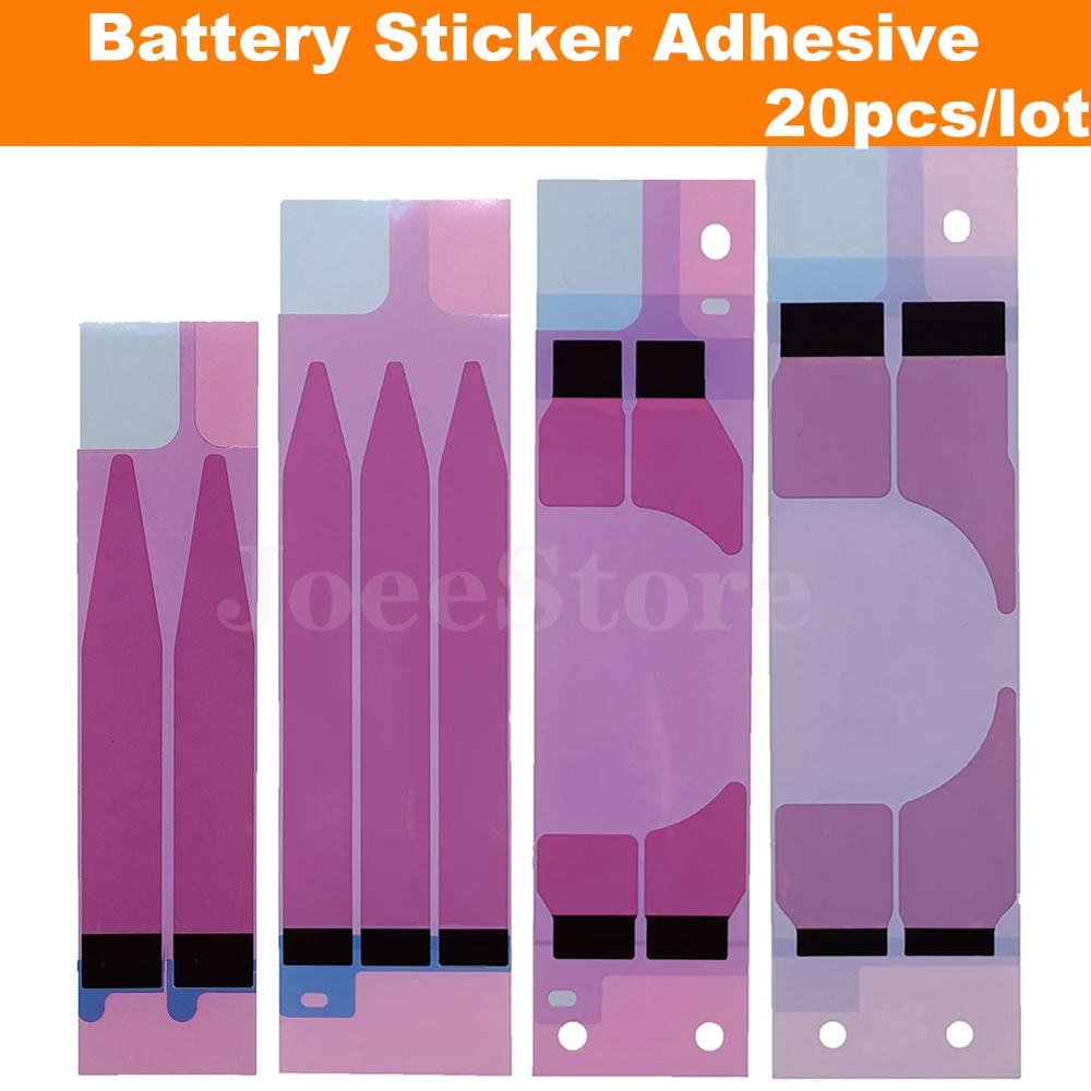 20Pcs Battery Adhesive Sticker for iPhone 11 12 XS 13 Pro Max X XR 6 6S 7 8 Plus Battery 3M Double Tape Strip Pull Trip Glue