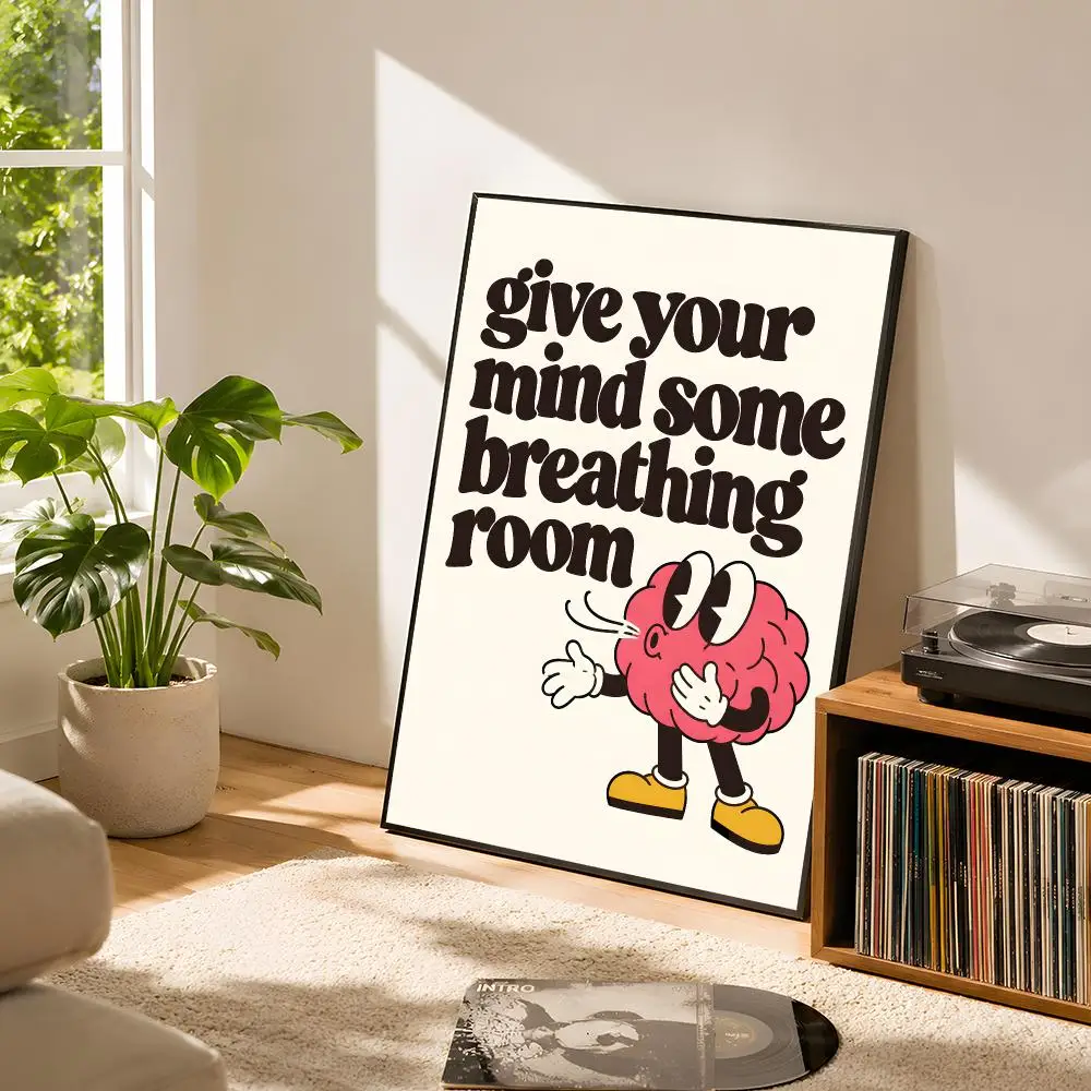 Stop Overthinking And Give Your Mind A Break Poster Self Adhesive Matte Wall Art Removable Home Room Decoration