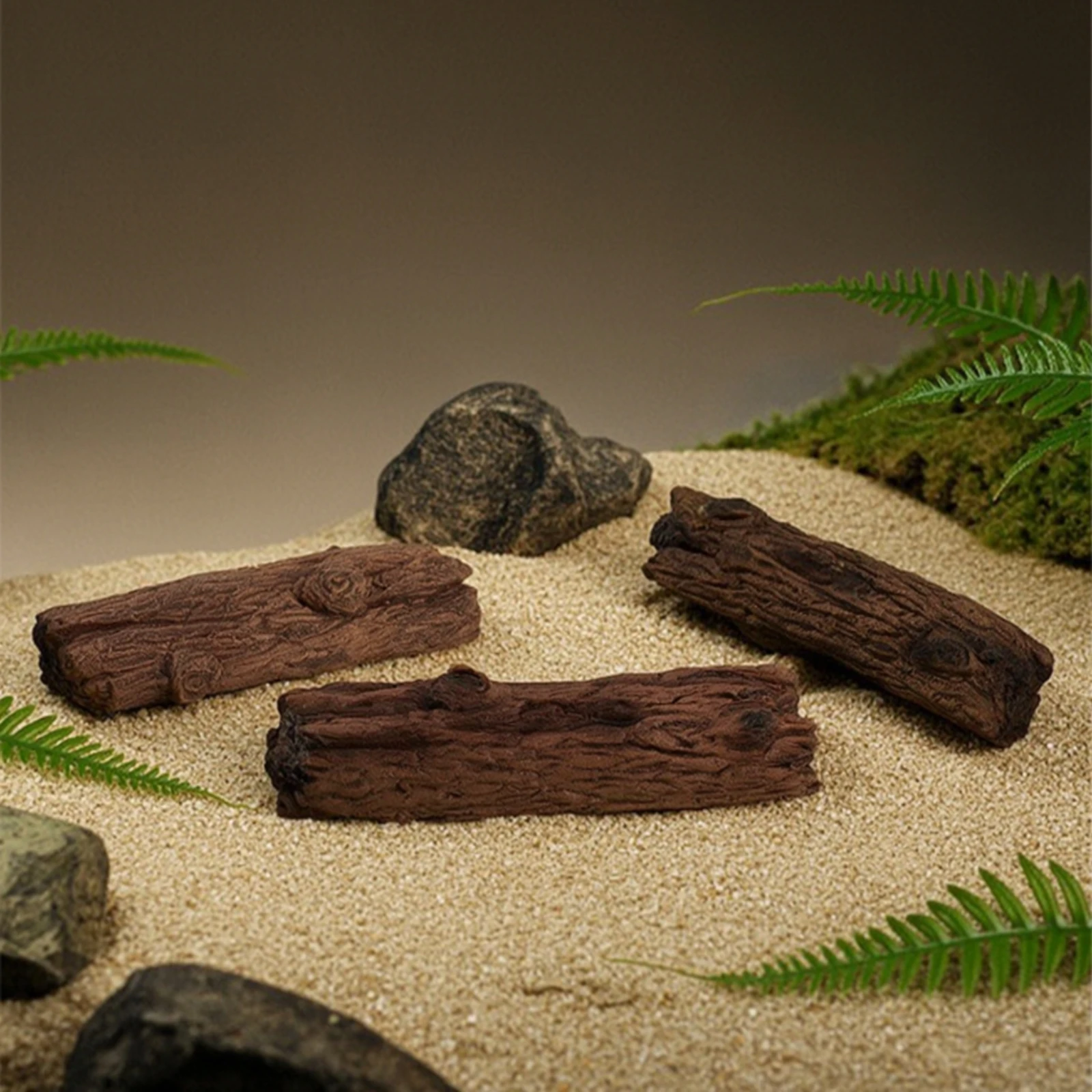 3 Pieces Tree-Stump Decorations Realistic Artificial Log Sections Artificial Trees Rustic Landscape Trees Natural for Hobbyists