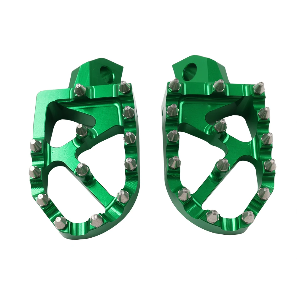 1Pair Motorcycle MX Style Foot Pegs Pedal Aluminum Green For Kawasaki KDX200 250 KDX220R 200R KX125 KX250 KX 500